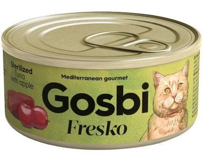 Gosbi 70г FRESKO Дополнительный корм для стерилизованных кошек. Тунец с яблоком