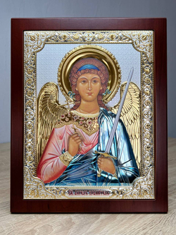 Ангел Хранитель, икона прямоугольная с рамкой, красное дерево, эмаль 150х190