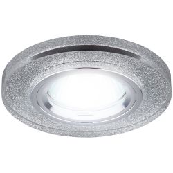 DK7 CH/SHSL Светильник ЭРА декор стекло круглое MR16,12V/220V, 50W, хром/серебряный блеск