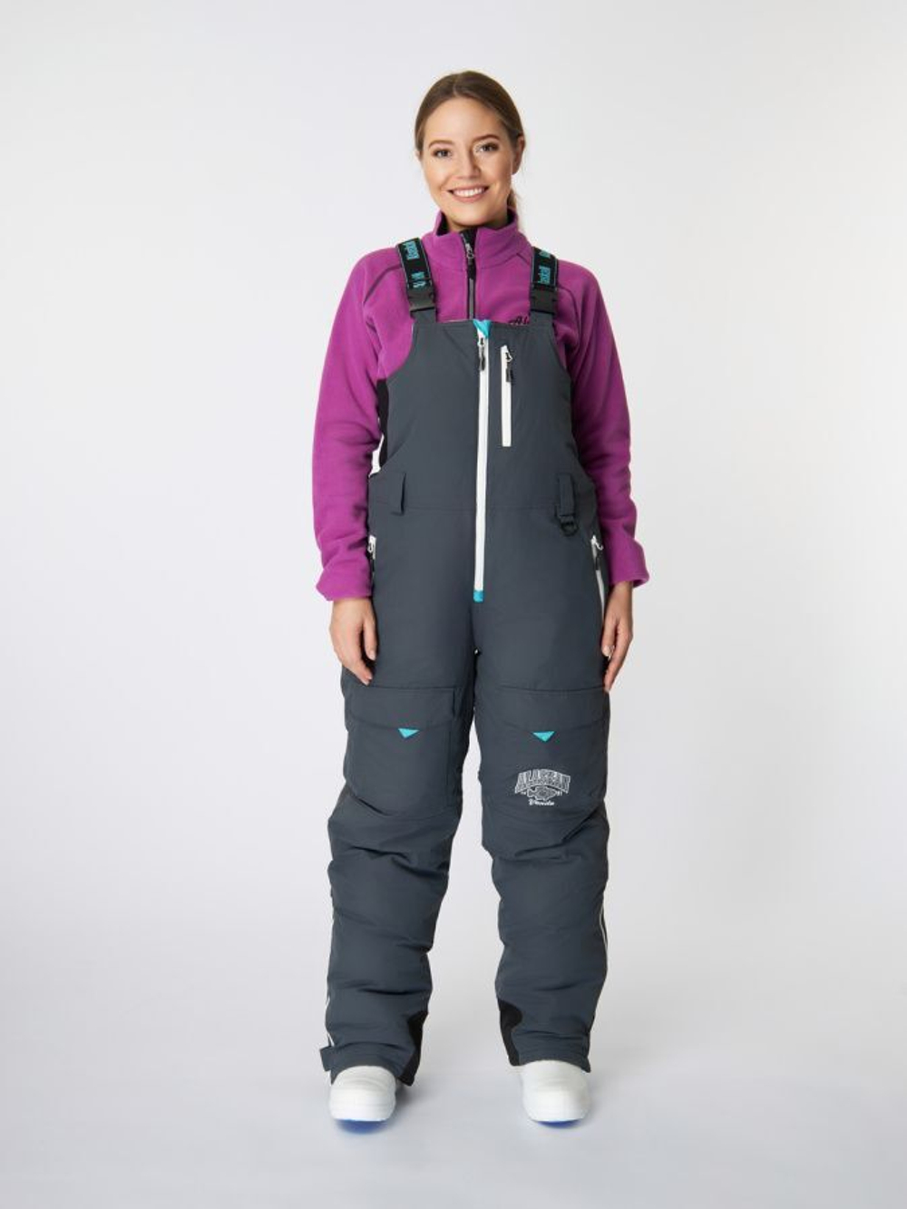 Костюм зимний женский Alaskan Vanda M белый/голубой/серый (куртка+полукомбинезон)