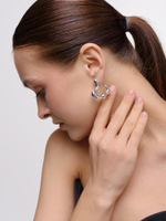 Серьги "Сrooked heart" Silver