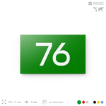 Табличка с номером 76 на дверь квартиры, для офиса, кабинета, аудитории, склада, зеленая 120х70 мм, Айдентика Технолоджи