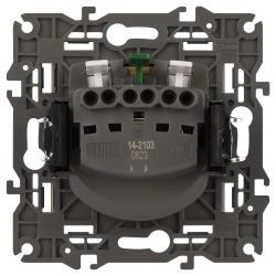 14-2103-04 ЭРА Розетка 2P+E Schuko со шторками с крышкой, 16A-250В, IP20, Эра Elegance, шампань (10/ | Elegance Шампань