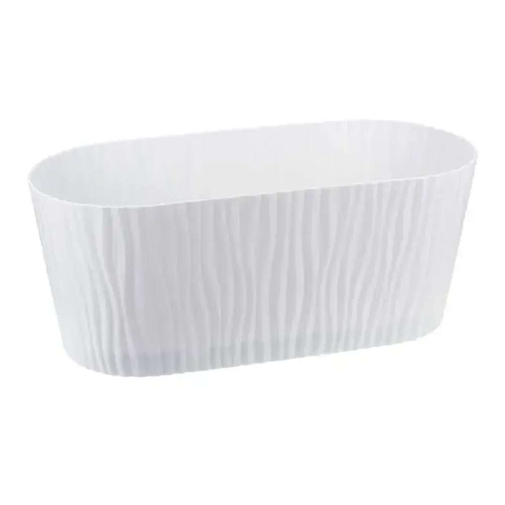 Кашпо ВОЛНА 4,2л овальное с вкладышем Белый