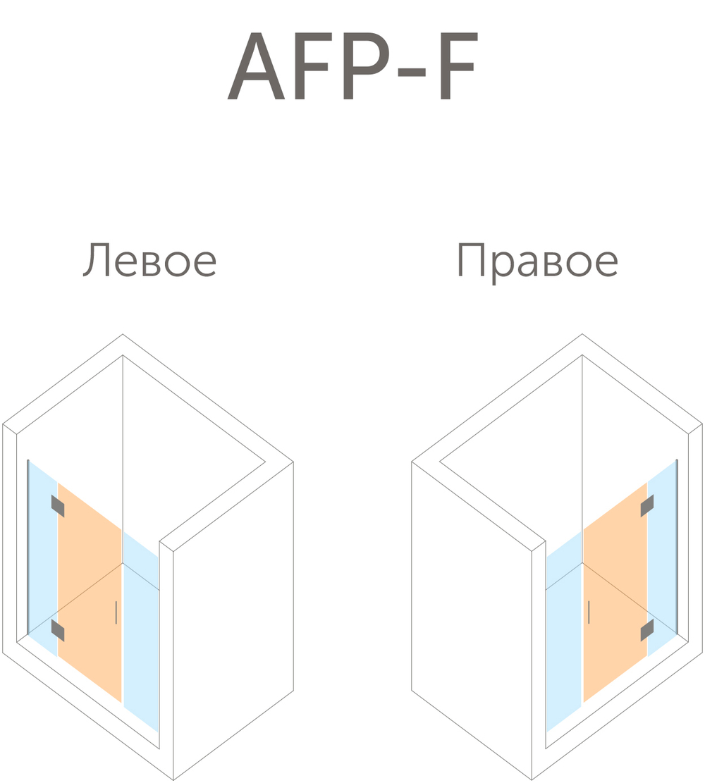 Душевая дверь в нишу Vegas Glass AFP-F профиль бронза, стекло сатин