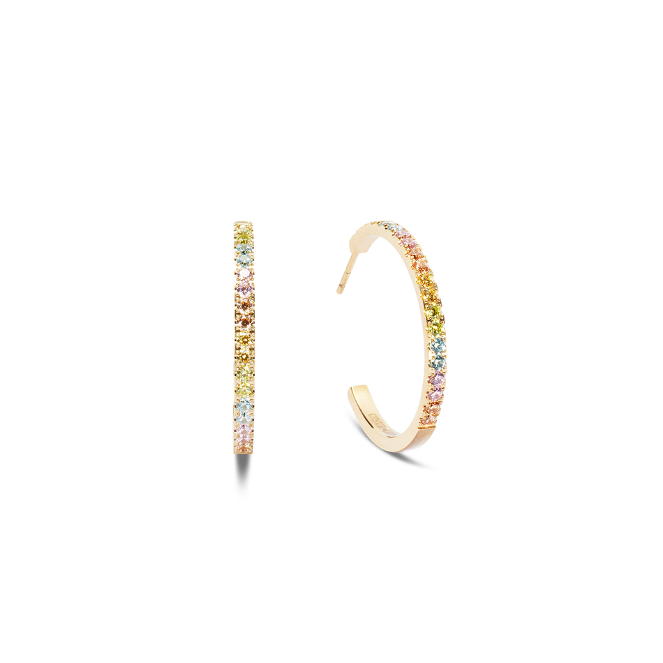 Серьги Coeur de Lion Hoop Multicolour Pastel Gold 30мм 0147/23-1590