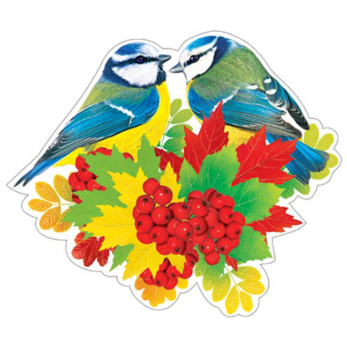 Украшение на скотче "Птички, листья и рябина", 46070 7-65-170