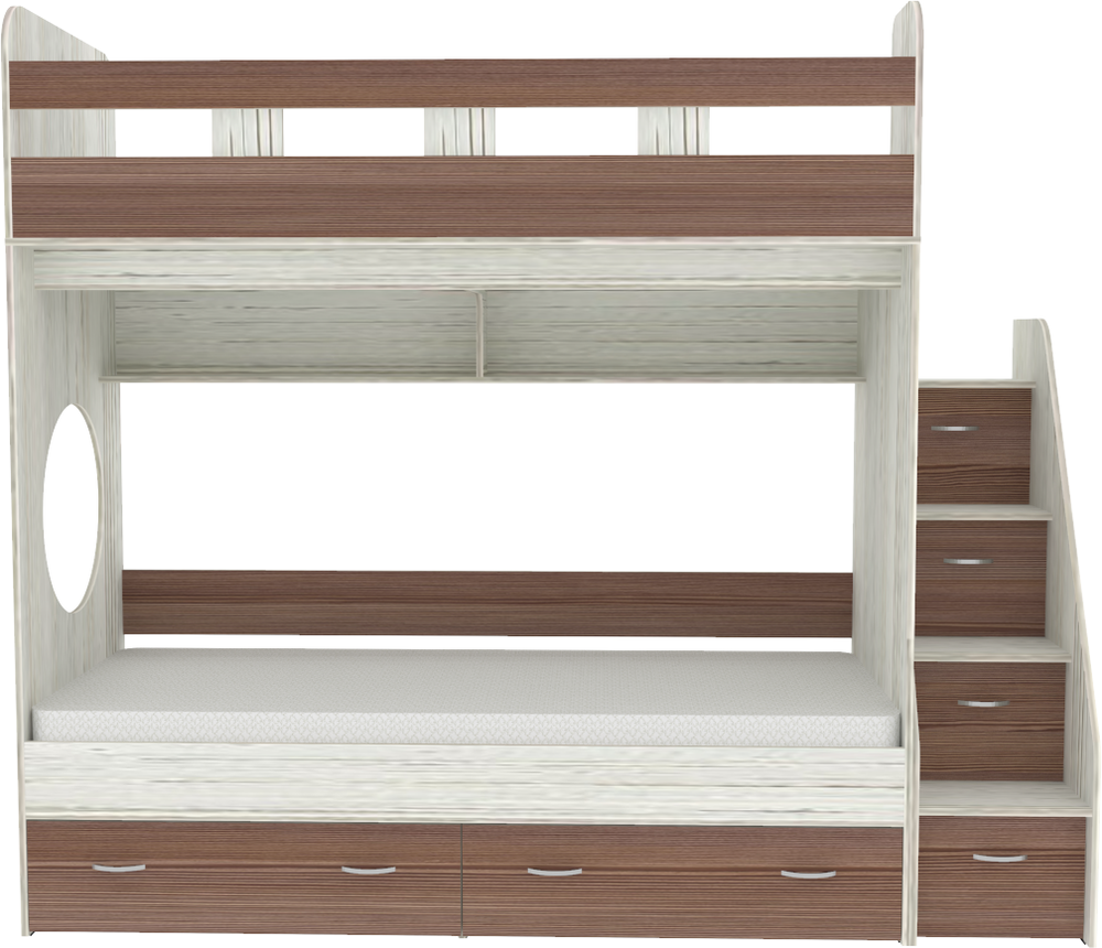 Двухъярусная кровать КарИВи Юниор 1 90х200 Винтерберг Бодего Темный