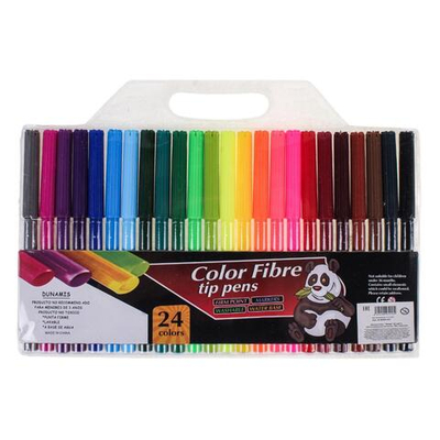 Фломастеры "Панда" 24 цвета, вентилируемый колпачок, ПВХ упаковка