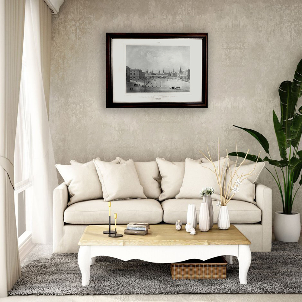 Москва. Театральная площадь. Гравюра. Изд-во Джузеппе Дациаро. Середина XIX в. Рисунок Дуруа