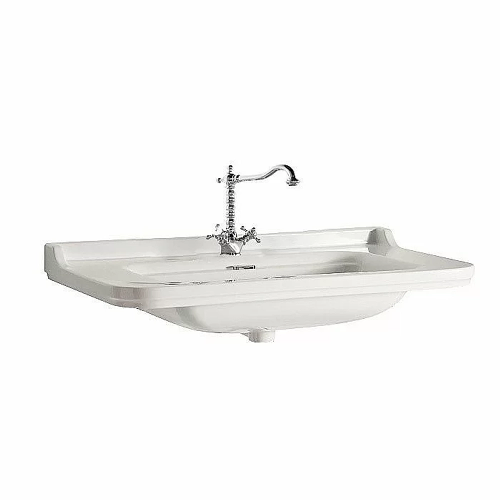Тумба с раковиной Kerasan Waldorf 925530 Vaniglia matt 100 ваниль с 1 отверстием/заглушка хром