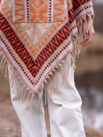 Пончо женское шерстяное с орнаментом