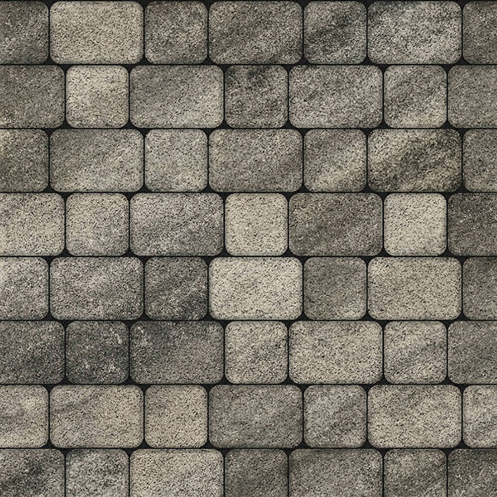 Тротуарная плитка КЛАССИКО - Листопад гранит Антрацит, комплект из 2 видов плит