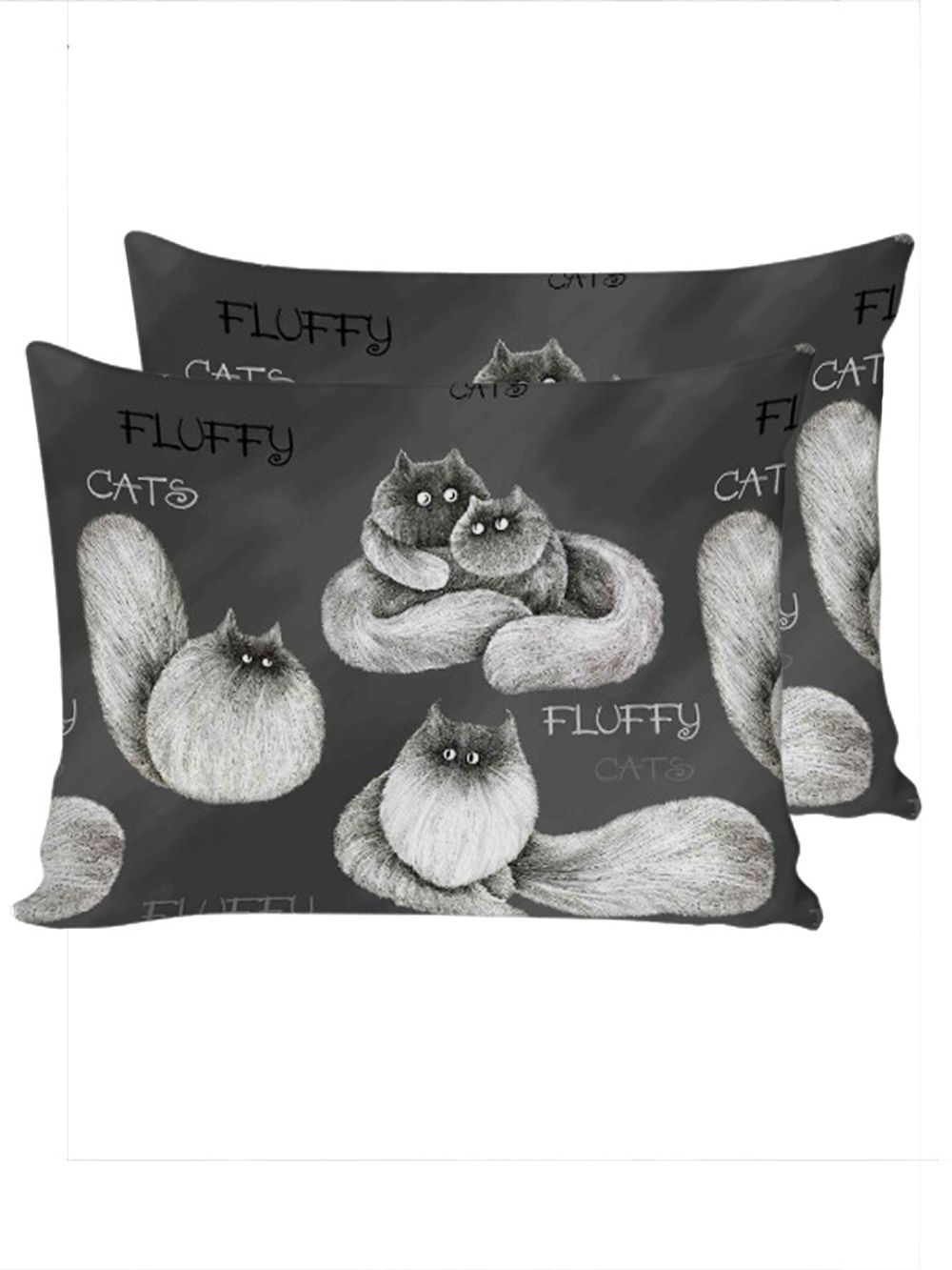 Постельное белье Сказка "Fluffy" евро Наволочка 50х70 см 2 шт Простынь 240х215 см Пододеяльник 200х215 см, поплин