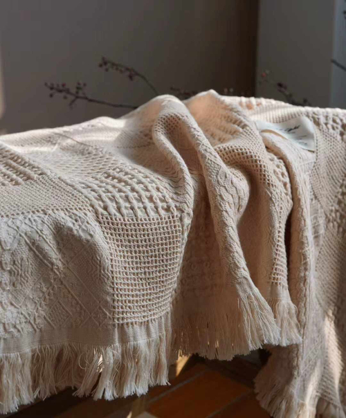Хлопковое покрывало 200х230 | бежевый