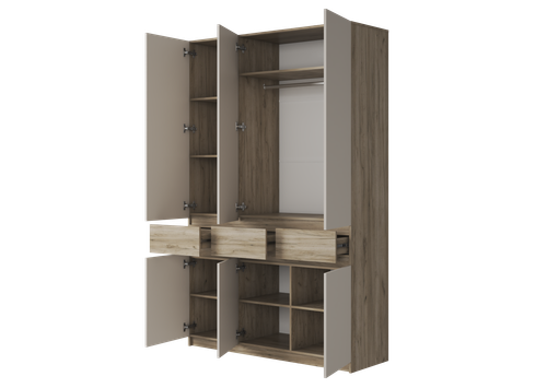 БОСТОН ШК-002 Шкаф 3-ств. ЛДСП (Комплект) Дуб крафт серый / Кашемир