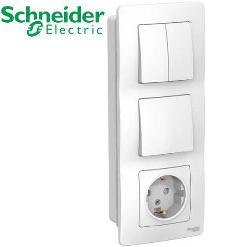 Блок внутренний выкл. 1кл + выкл. 2кл + розетка Schneider BLNBS101201