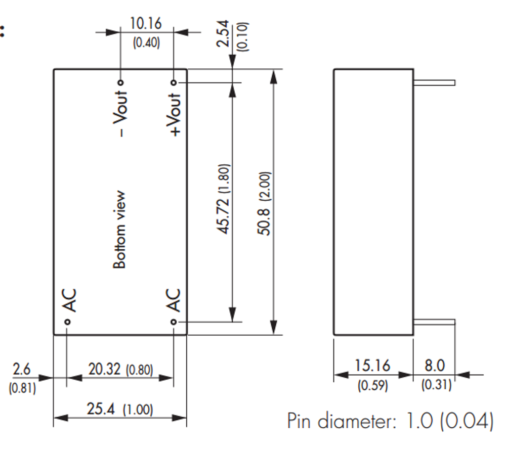Преобразователь AC-DC сетевой TRACO POWER TMLM 05124
