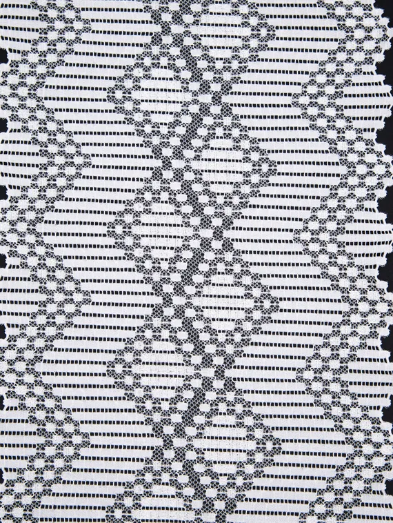 1367 ОПТ Кружево эластичное 20 см, Италия, геометрия, белый