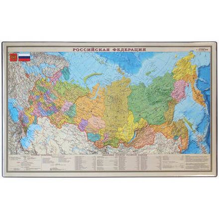 Настольная подкладка для письма, 38*59см, Карта РФ Спейс