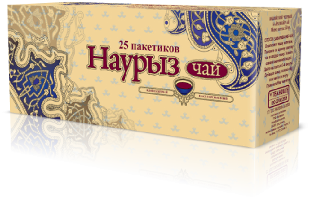 Чай Наурыз Пакетированный индийский черн.байх.в кор.25 пак*1,8гр.