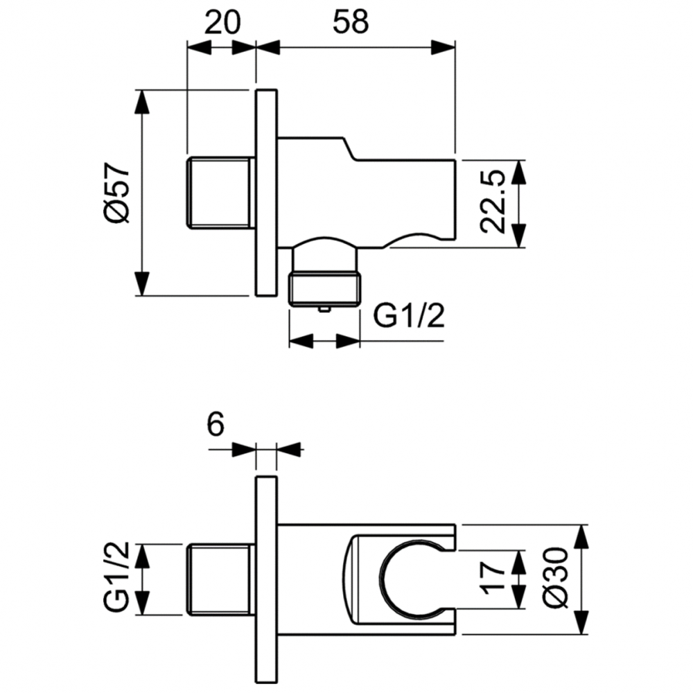 Комплект для встройки 7 в 1 Ideal standard CERATHERM C100 PVD Магнит