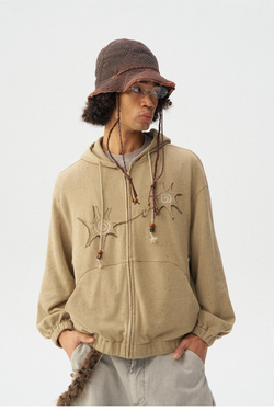 Худи Nothomme Monterest vintage variegated textured curved silhouette hooded