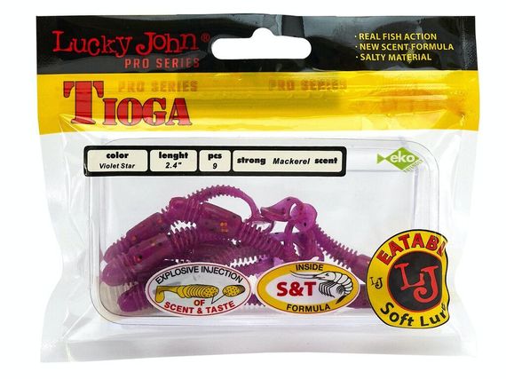 Виброхвосты съедобные LJ Pro Series TIOGA 2.4in (6,2 см), цв. S26, 9 шт.