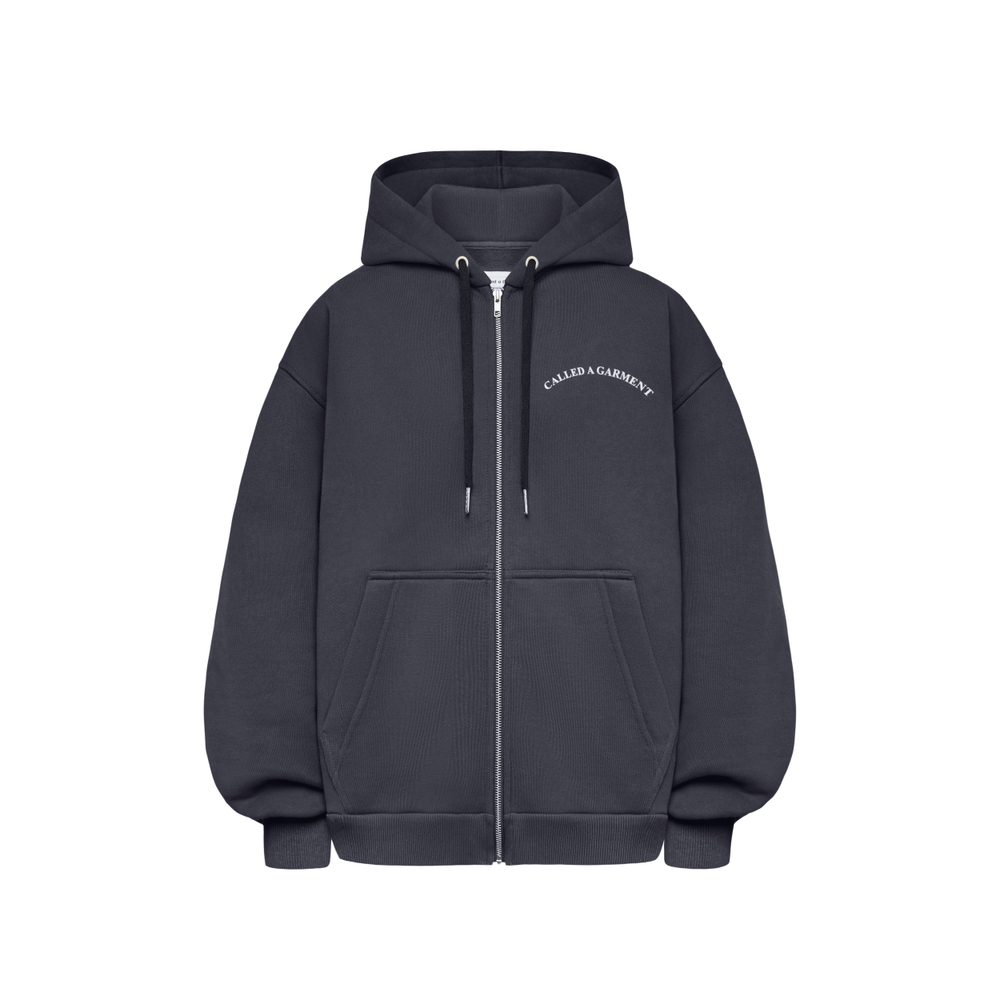 Худи Called a Garment Stamp Heavy Cotton Zip Hoodie "Charcoal Blue"