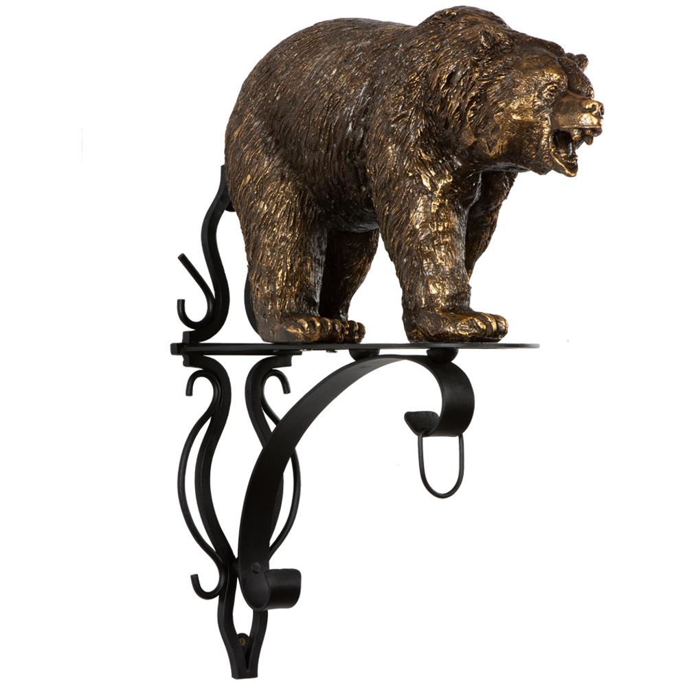 Кронштейн для цветов Медведь Велес Бронза