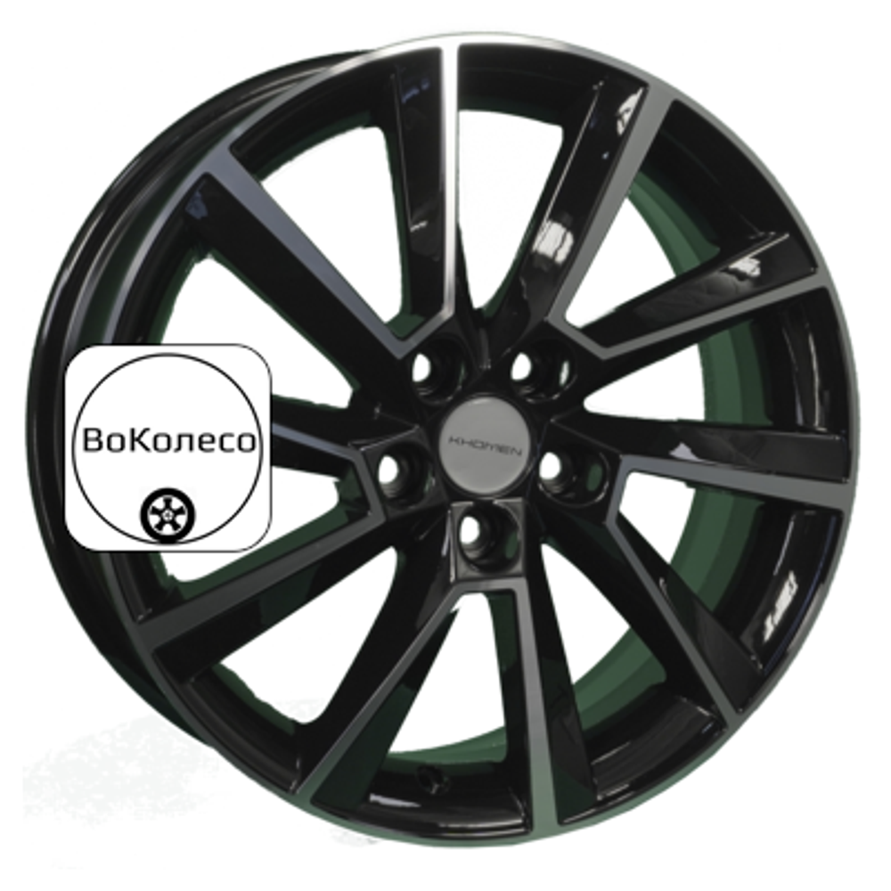 6x16/5x100 ET45 D57,1 KHW1604 (Fabia/Polo) Black-FP Khomen Wheels