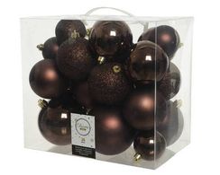 Набор пластиковых шаров Эллада 26 шт., темно-коричневый, Kaemingk (020614)
