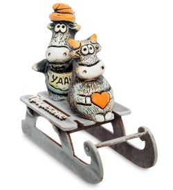 КоКо Шамель KK-645 Фигурка «Влюбленные на санках» шамот