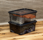 Ящик для хранения с замками КИП 11 л 375x285x160 чёрный прозрачный