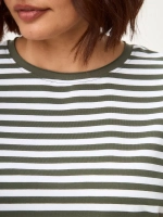 Футболка дизайнерская тельняшка оверсайз с фигурным низом