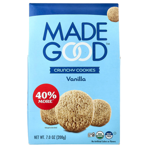 MadeGood, хрустящее печенье, с ванилью, 200 г (7 унций)