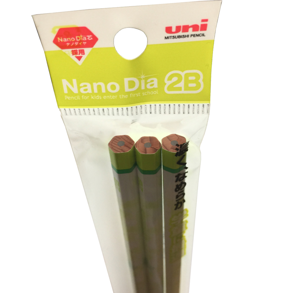 Карандаши чернографитные Uni NanoDia 2B (3 шт.)