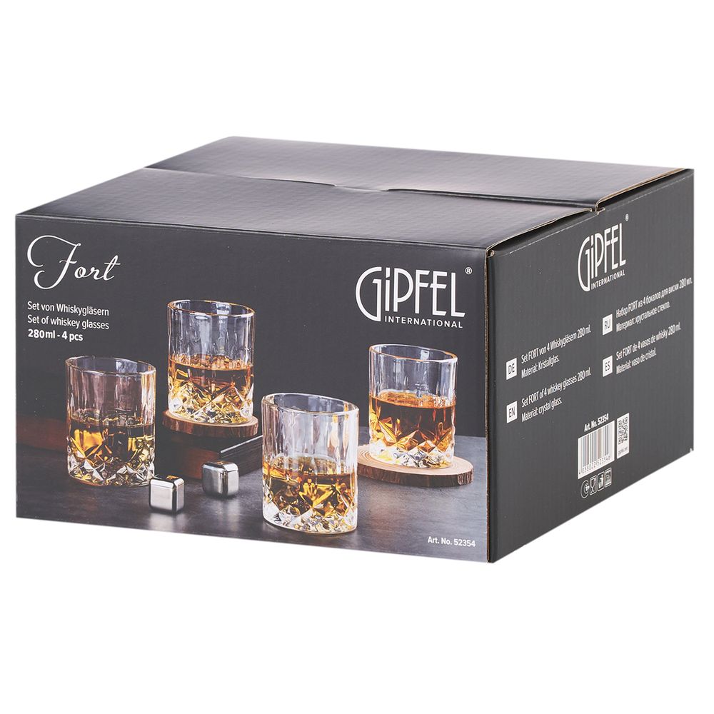 Набор из 4 бокалов для виски Gipfel Fort 52354 280 мл