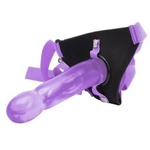 Фиолетовый страпон Climax Strap-on Purple Ice Dong & Harness set - 17,8 см. (Цвет: фиолетовый)