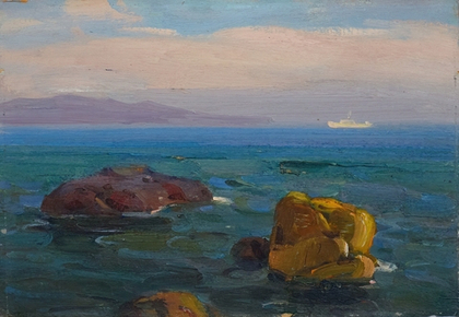 Картина Стрелова А.Е. "Черное море" картон/масло 34,5х50