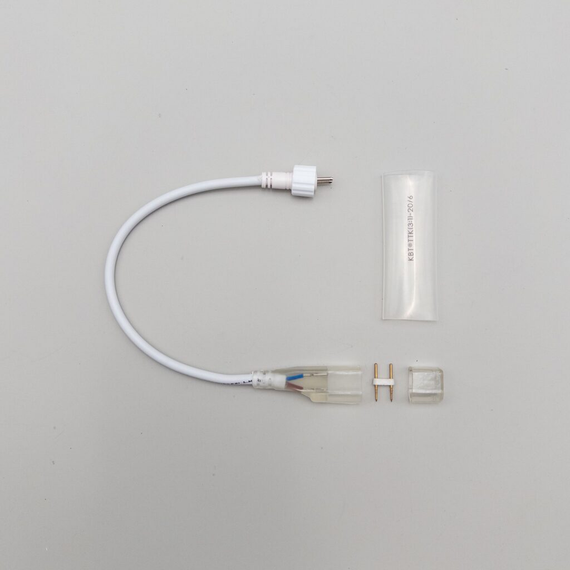 Установочный комплект с коннектором на 24В. для одностороннего Неона 8х16 мм., белый, LTC (FR-23540)