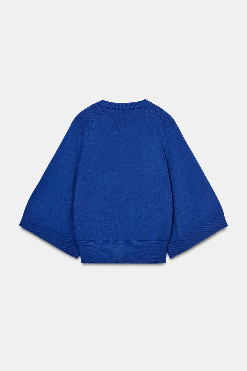 ZARA СВИТЕР С ШИРОКИМИ РУКАВАМИ, ЯРКО-СИНИЙ