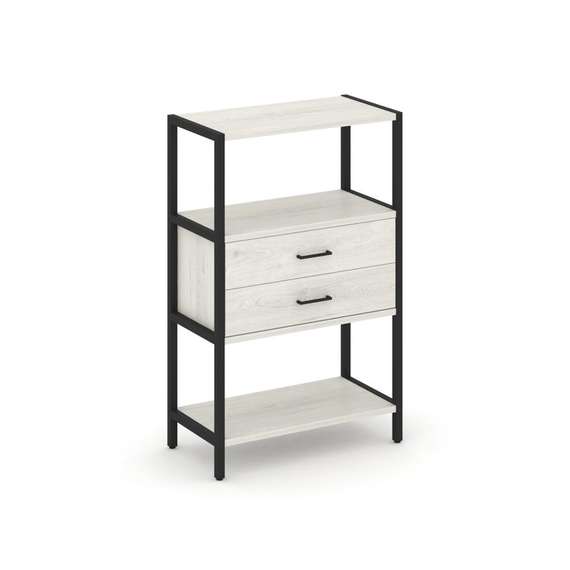 Shelf System Односекционный стеллаж трехярусный с ящиками SN.STM-312 Дуб Наварра/Металл Черный 810*4