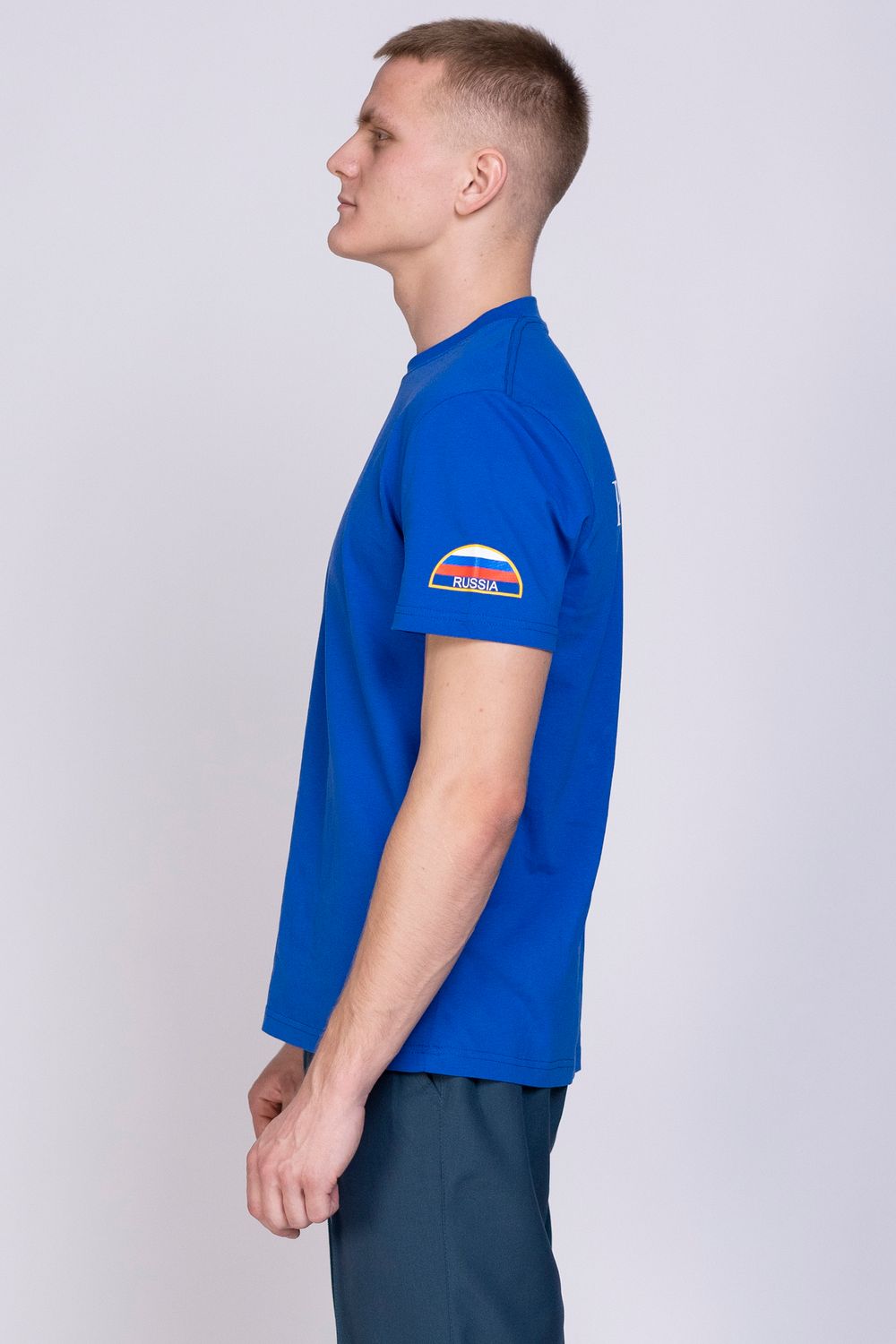 Футболка мужская МЧС цв. василек (термопечать)