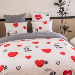 Комплект постельного белья на резинке Делюкс Сатин 100% хлопок «Собачьи сны»