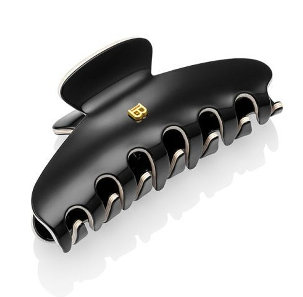 Balmain Hair Couture Заколка-краб черно-белая размер L Cellulose Acetate Pince a Cheveux Large Black/White