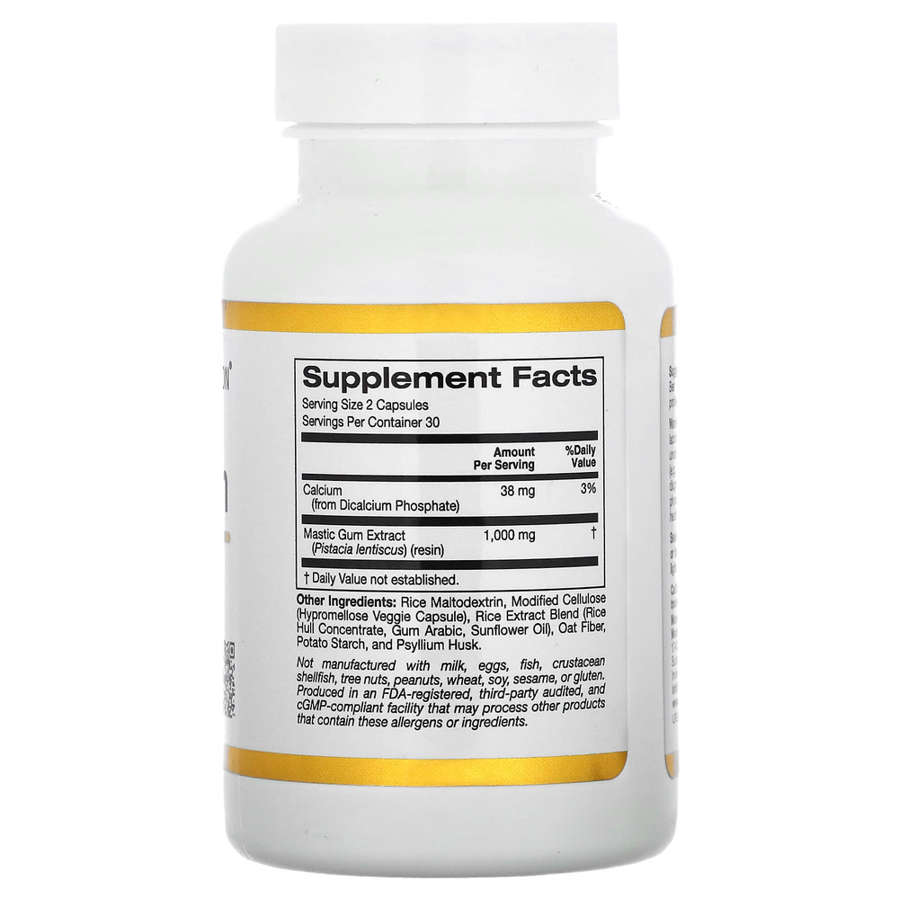 California Gold Nutrition, мастиковая смола, 500 мг, 60 растительных капсул