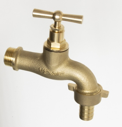 Кран с носиком 1/2 (водоразборный, ЛАТУН)  ViEiR (64/8шт)