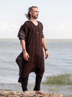 Накидка-пончо с капюшоном Tribal (коричневая)