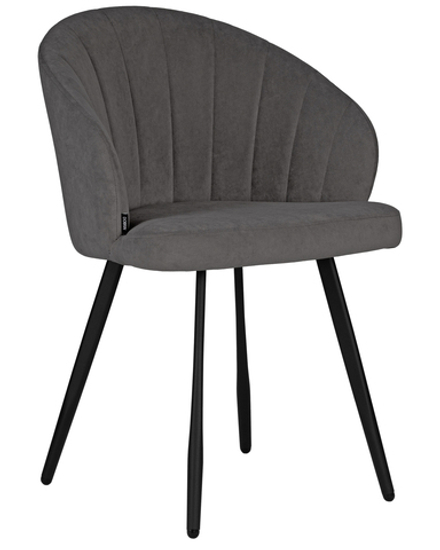 Стул обеденный DOBRIN NAOMI, ЭМАЛЬ ЧЕРНЫЙ МУАР велюр Catania Chocolate